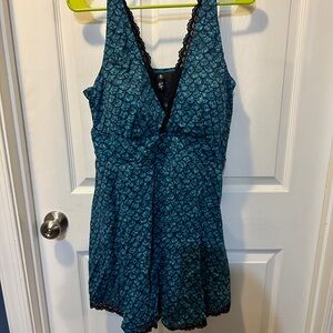 Torrid size 2 Swimdress- mermaid style print with lace